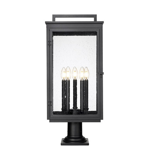 Z-Lite Hartwell 5Lt Outdoor Pier Mount, Black/Clear Seedy