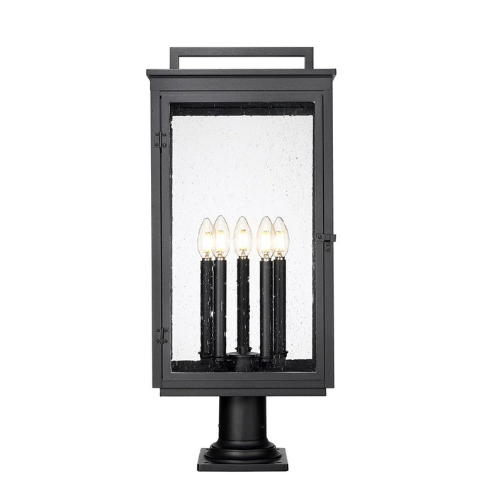 Z-Lite Hartwell 5Lt Outdoor Pier Mount, Black/Clear Seedy