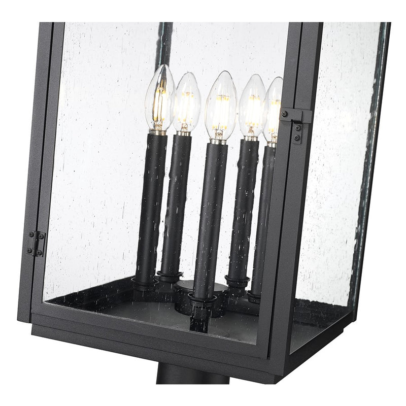 Z-Lite Hartwell 5Lt Outdoor Pier Mount, Black/Clear Seedy