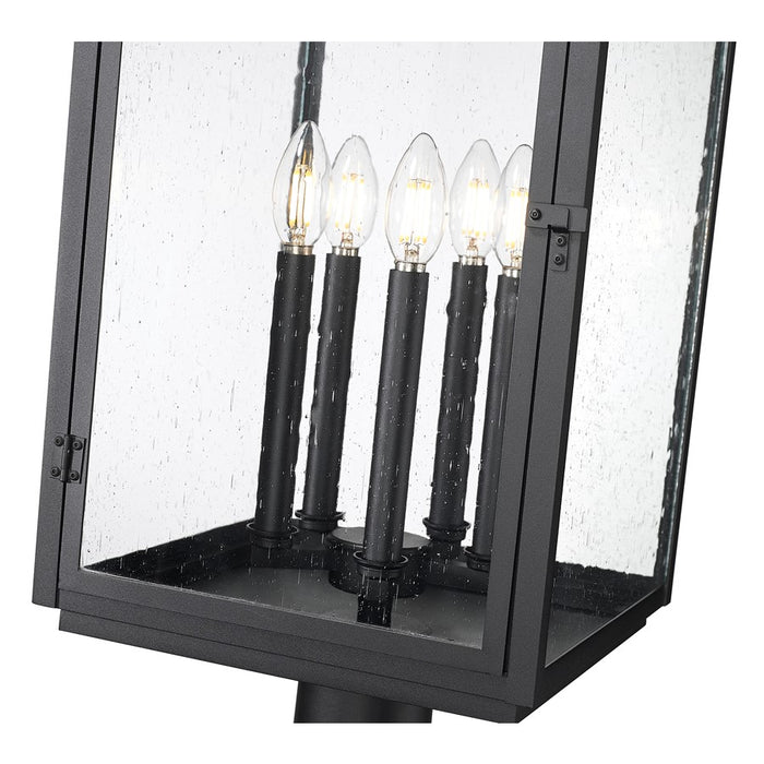 Z-Lite Hartwell 5Lt Outdoor Pier Mount, Black/Clear Seedy