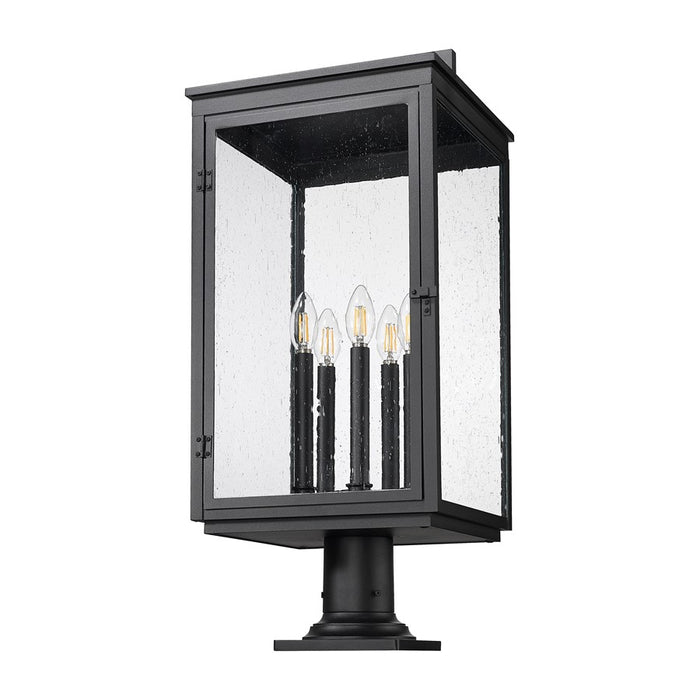 Z-Lite Hartwell 5Lt Outdoor Pier Mount, Black/Clear Seedy
