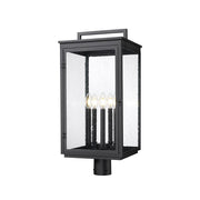 Z-Lite Hartwell 5Lt Outdoor Post Mount/Round, Black/Clear Seedy - 5019PHXLR-BK