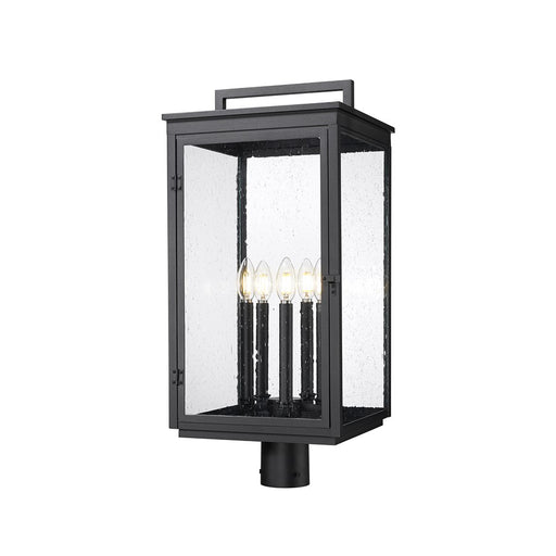 Z-Lite Hartwell 5Lt Outdoor Post Mount/Round, Black/Clear Seedy - 5019PHXLR-BK