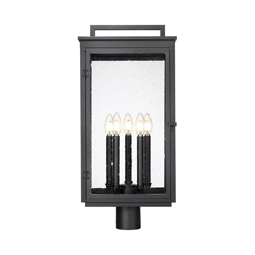 Z-Lite Hartwell 5Lt Outdoor Post Mount/Round, Black/Clear Seedy