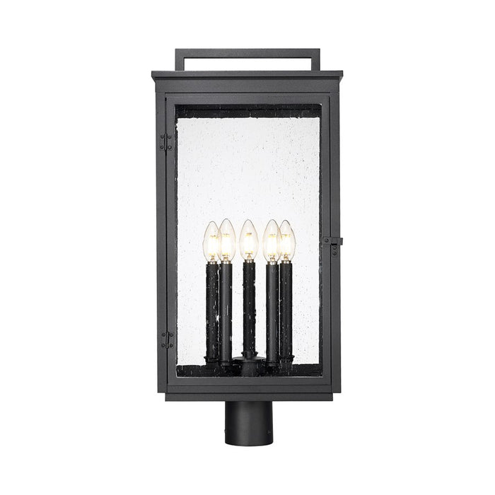 Z-Lite Hartwell 5Lt Outdoor Post Mount/Round, Black/Clear Seedy