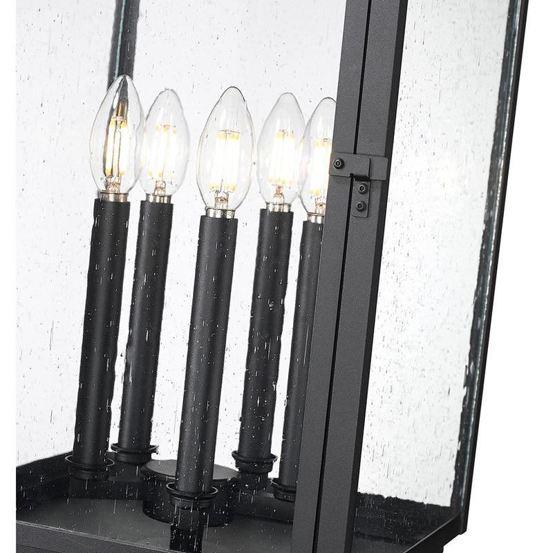 Z-Lite Hartwell 5Lt Outdoor Post Mount/Round, Black/Clear Seedy