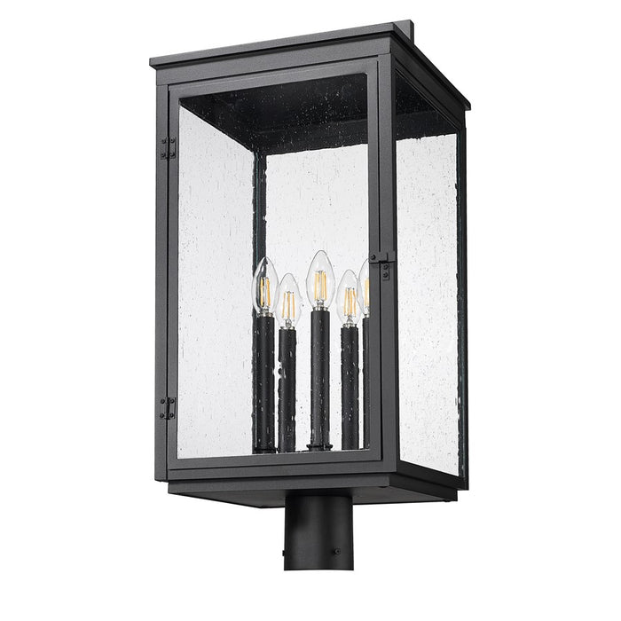 Z-Lite Hartwell 5Lt Outdoor Post Mount/Round, Black/Clear Seedy