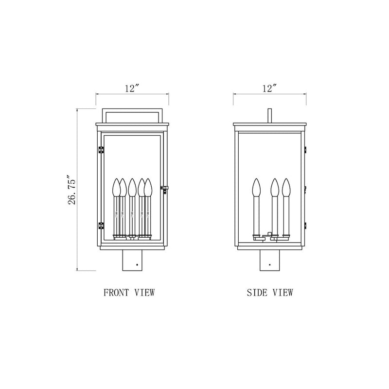 Z-Lite Hartwell 5Lt Outdoor Post Mount/Round, Black/Clear Seedy