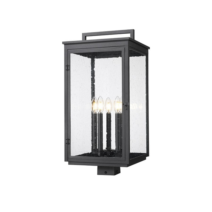 Z-Lite Hartwell 5Lt Outdoor Post Mount/Square, Black/Clear Seedy - 5019PHXLS-BK