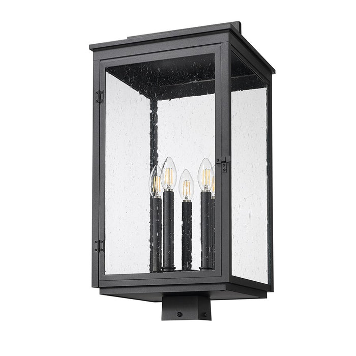 Z-Lite Hartwell 5Lt Outdoor Post Mount/Square, Black/Clear Seedy