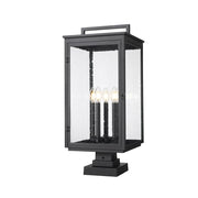 Z-Lite Hartwell 5Lt Outdoor Pier Mount/Square, Black/Seed - 5019PHXLS-SQPM-BK