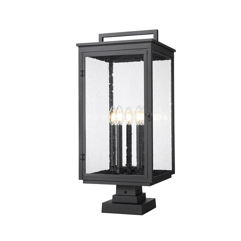 Z-Lite Hartwell 5Lt Outdoor Pier Mount/Square, Black/Seed - 5019PHXLS-SQPM-BK