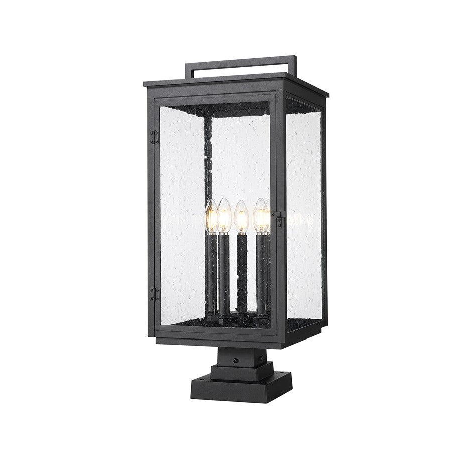 Z-Lite Hartwell 5Lt Outdoor Pier Mount/Square, Black/Seed - 5019PHXLS-SQPM-BK