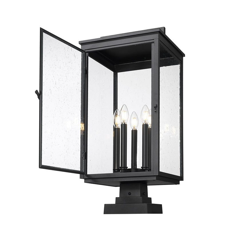 Z-Lite Hartwell 5Lt Outdoor Pier Mount/Square, Black/Seed