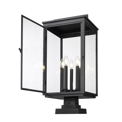 Z-Lite Hartwell 5Lt Outdoor Pier Mount/Square, Black/Seed