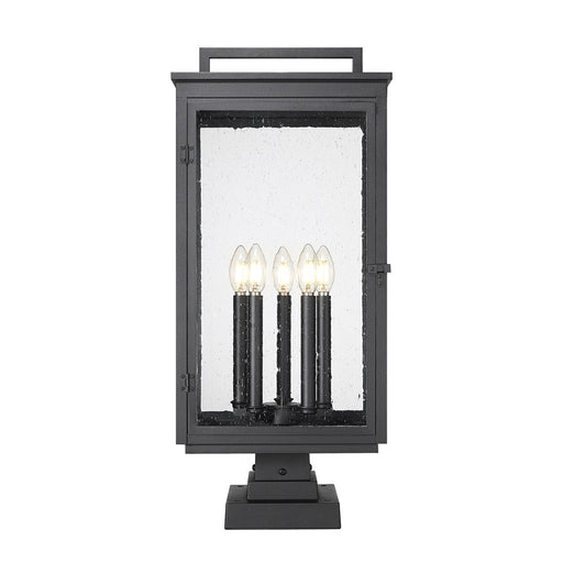 Z-Lite Hartwell 5Lt Outdoor Pier Mount/Square, Black/Seed