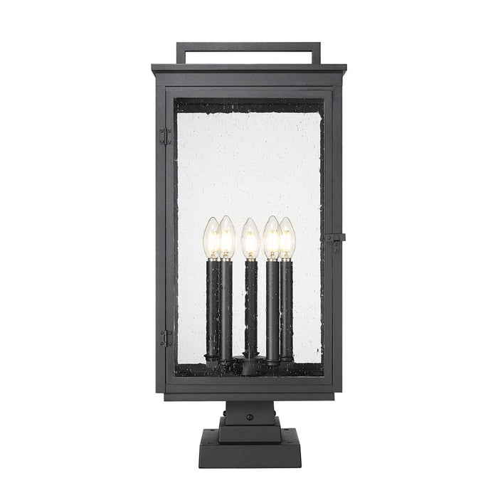 Z-Lite Hartwell 5Lt Outdoor Pier Mount/Square, Black/Seed