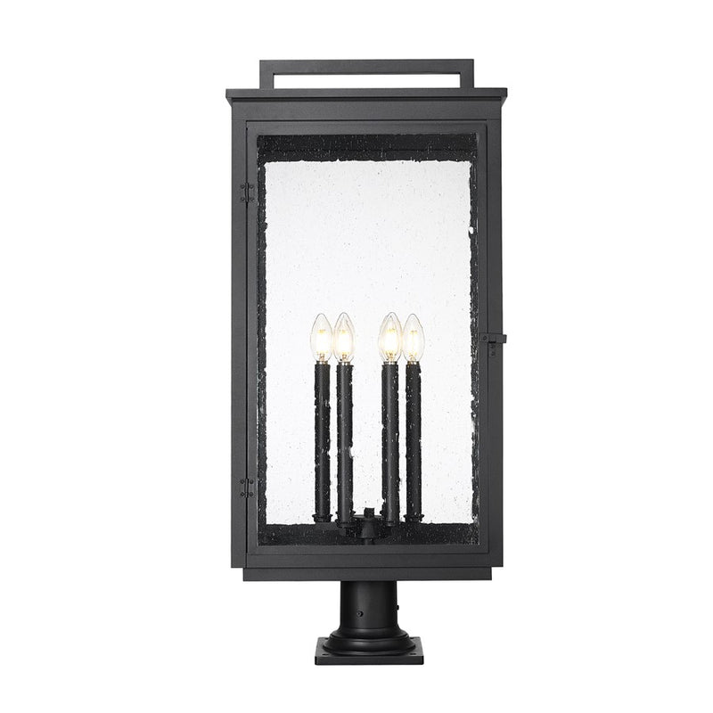Z-Lite Hartwell 6Lt Outdoor Pier Mount, Black/Clear Seedy