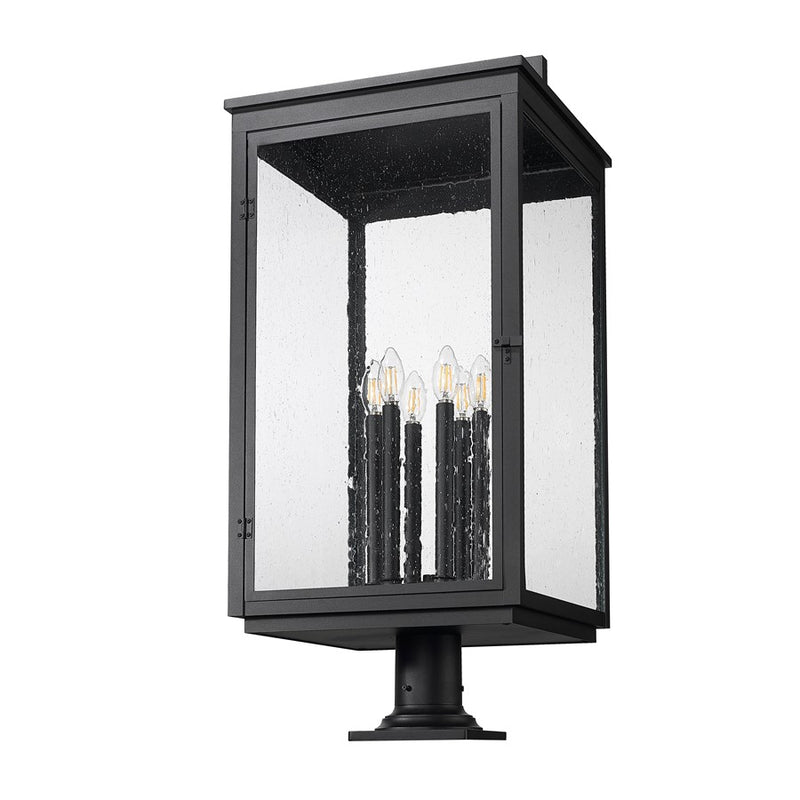 Z-Lite Hartwell 6Lt Outdoor Pier Mount, Black/Clear Seedy