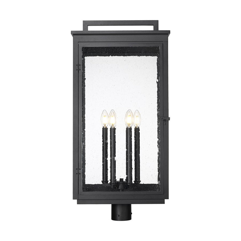 Z-Lite Hartwell 6Lt Outdoor Post Mount/Round, Black/Clear Seedy