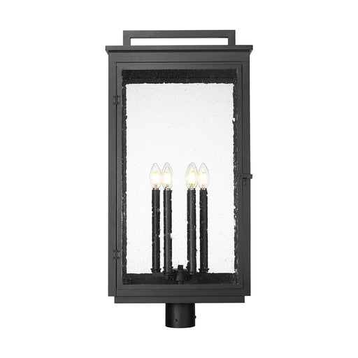 Z-Lite Hartwell 6Lt Outdoor Post Mount/Round, Black/Clear Seedy