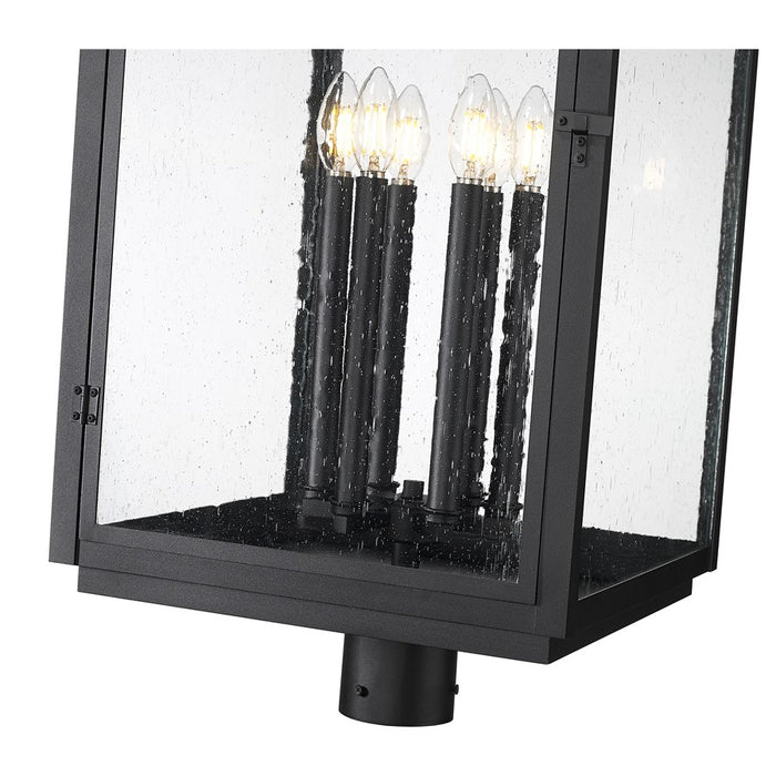 Z-Lite Hartwell 6Lt Outdoor Post Mount/Round, Black/Clear Seedy