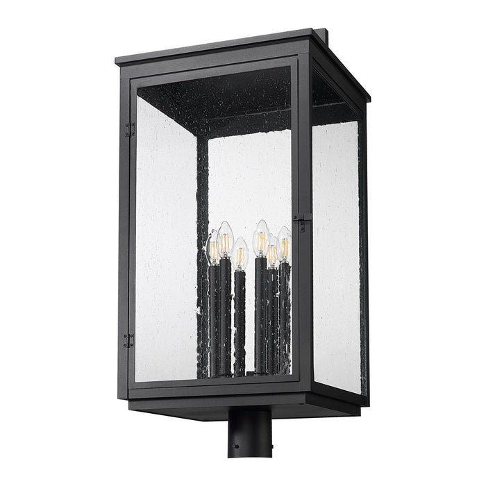 Z-Lite Hartwell 6Lt Outdoor Post Mount/Round, Black/Clear Seedy
