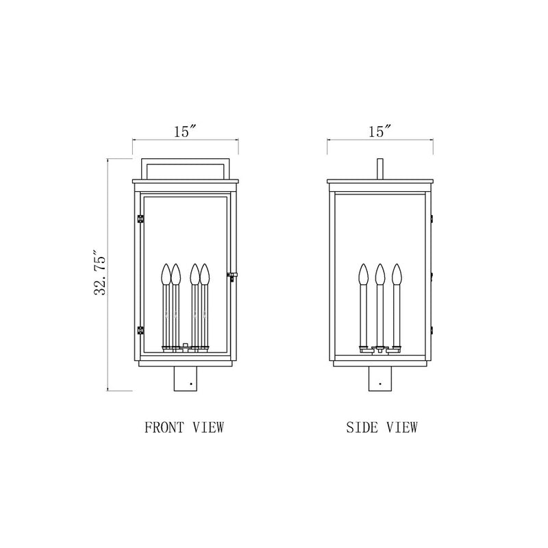 Z-Lite Hartwell 6Lt Outdoor Post Mount/Round, Black/Clear Seedy