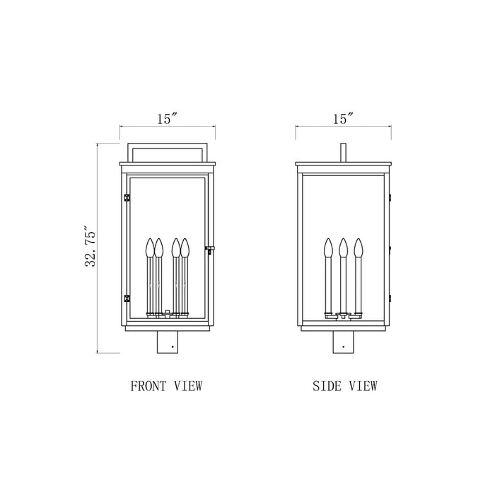 Z-Lite Hartwell 6Lt Outdoor Post Mount/Round, Black/Clear Seedy
