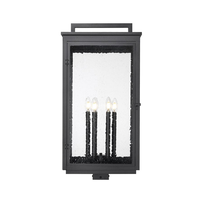 Z-Lite Hartwell 6Lt Outdoor Post Mount/Square, Black/Clear Seedy