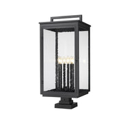 Z-Lite Hartwell 6Lt Outdoor Pier Mount/Square, Black/Seed - 5019PHXXLS-SQPM-BK