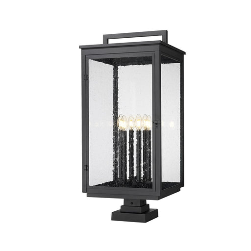 Z-Lite Hartwell 6Lt Outdoor Pier Mount/Square, Black/Seed - 5019PHXXLS-SQPM-BK