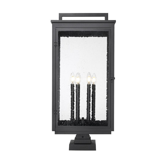 Z-Lite Hartwell 6Lt Outdoor Pier Mount/Square, Black/Seed