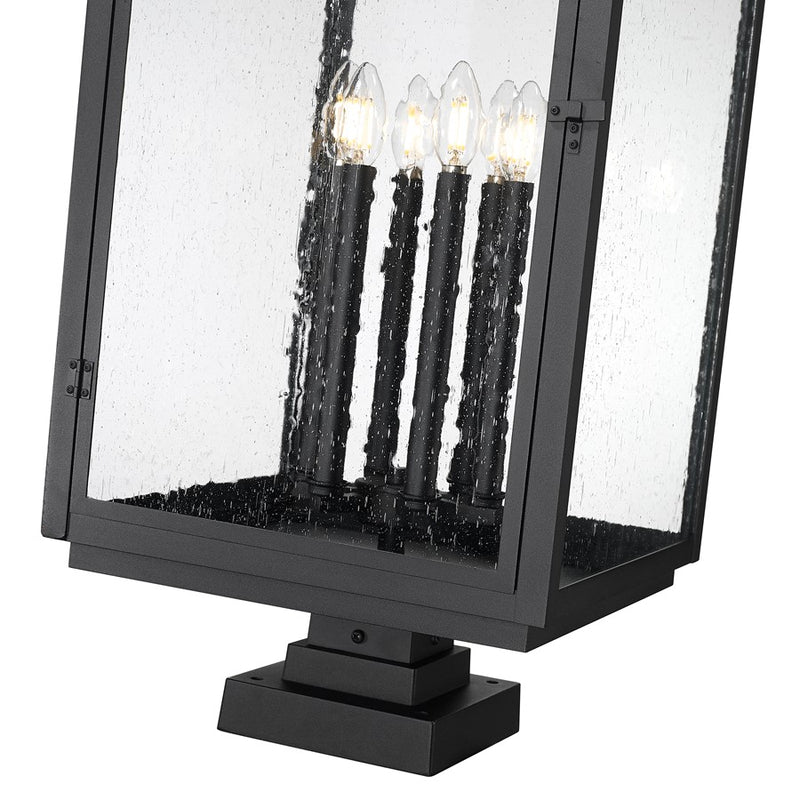 Z-Lite Hartwell 6Lt Outdoor Pier Mount/Square, Black/Seed