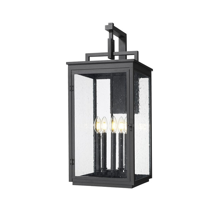 Z-Lite Hartwell 5 Light Outdoor Wall Light, Sand Black/Clear Seedy - 5019XL-BK