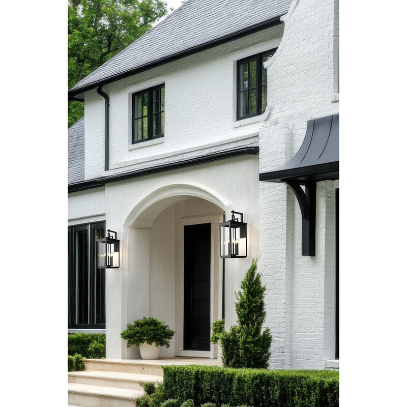 Z-Lite Hartwell 5 Light Outdoor Wall Light, Sand Black/Clear Seedy