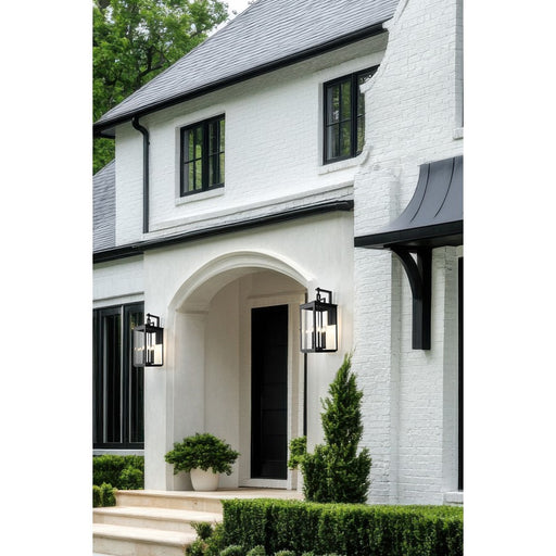 Z-Lite Hartwell 5 Light Outdoor Wall Light, Sand Black/Clear Seedy