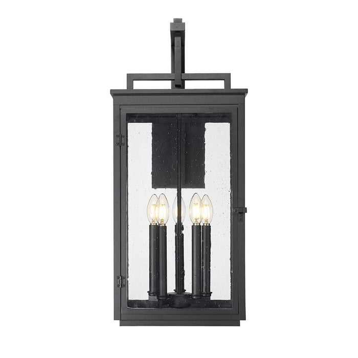 Z-Lite Hartwell 5 Light Outdoor Wall Light, Sand Black/Clear Seedy