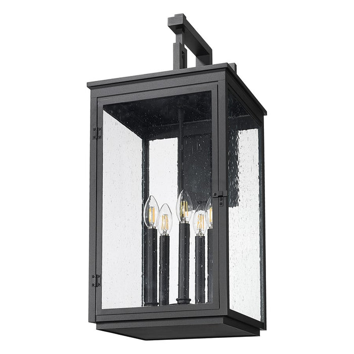 Z-Lite Hartwell 5 Light Outdoor Wall Light, Sand Black/Clear Seedy