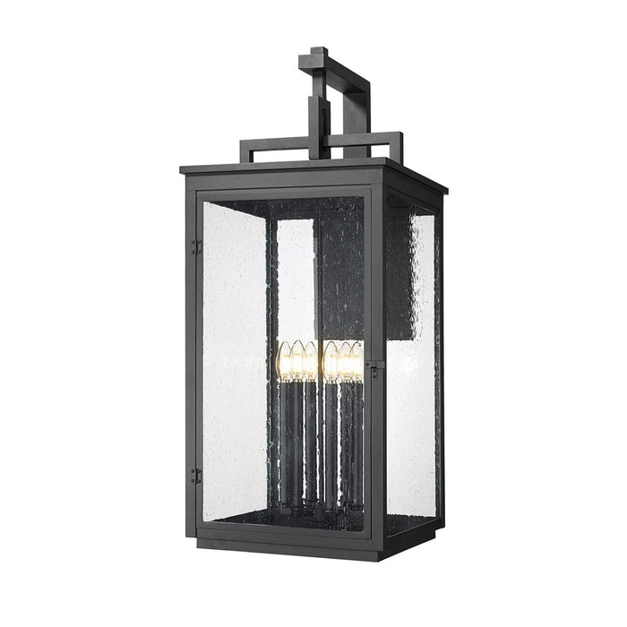 Z-Lite Hartwell 6 Light Outdoor Wall Light, Sand Black/Clear Seedy - 5019XXL-BK