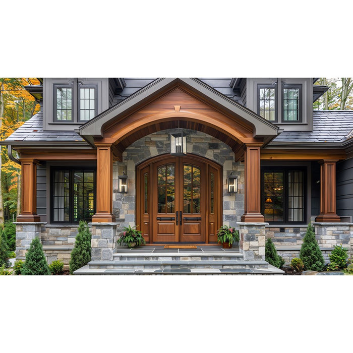 Z-Lite Hartwell 6 Light Outdoor Wall Light, Sand Black/Clear Seedy