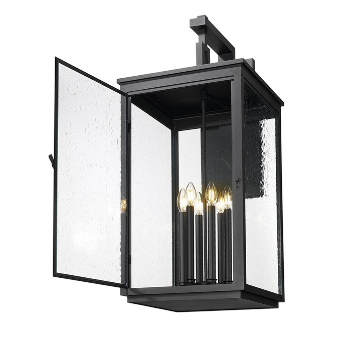 Z-Lite Hartwell 6 Light Outdoor Wall Light, Sand Black/Clear Seedy