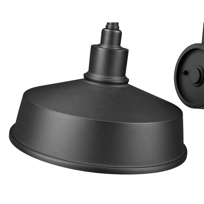 Z-Lite RLM 1 Light 13" Outdoor Wall Light, Sand Black