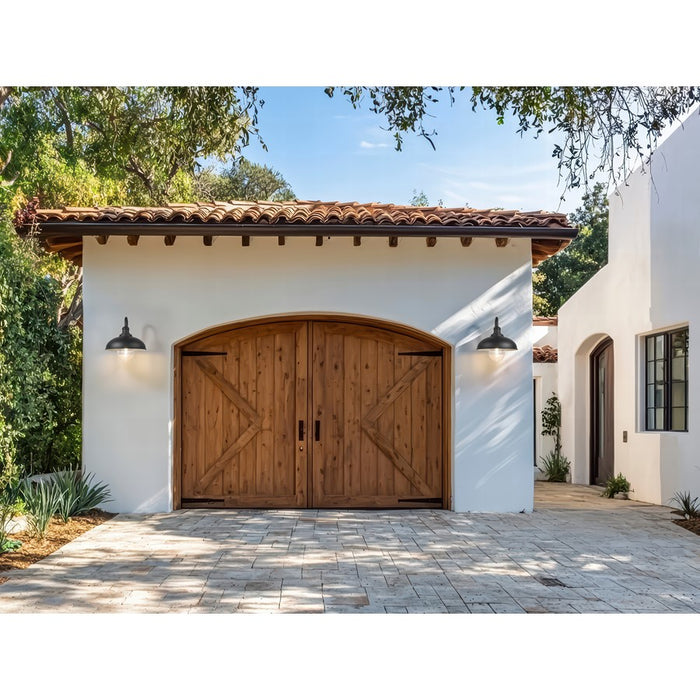 Z-Lite RLM 1 Light 19" Outdoor Wall Light, Sand Black/Clear