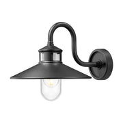 Z-Lite RLM 1 Light 16" Outdoor Wall Light, Sand Black/Clear - 5027M-BK