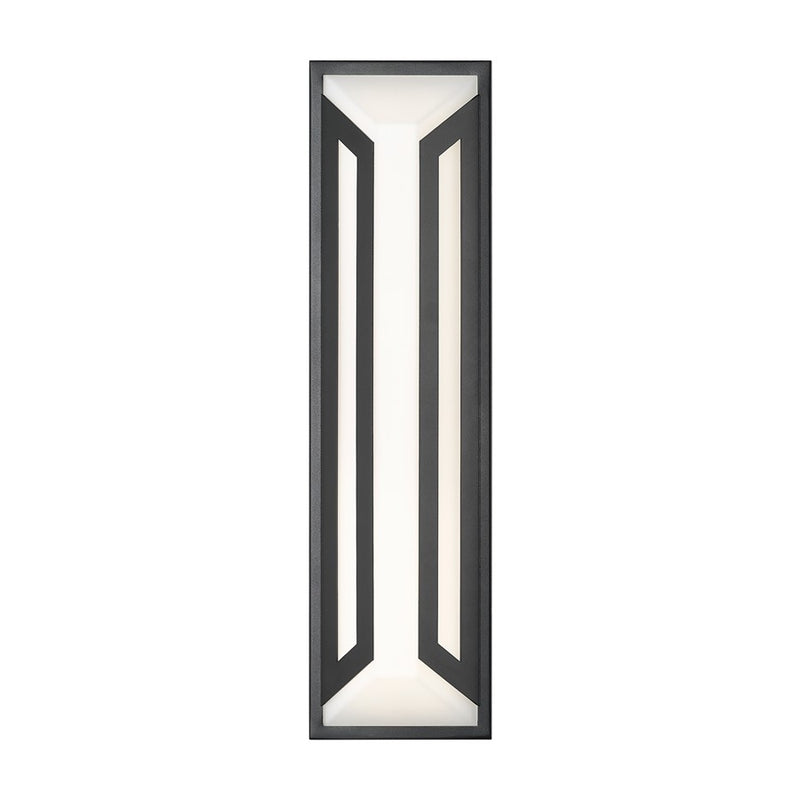 Z-Lite Banff 2Lt 22" Outdoor Wall Light, Sand Black/Opal Etched