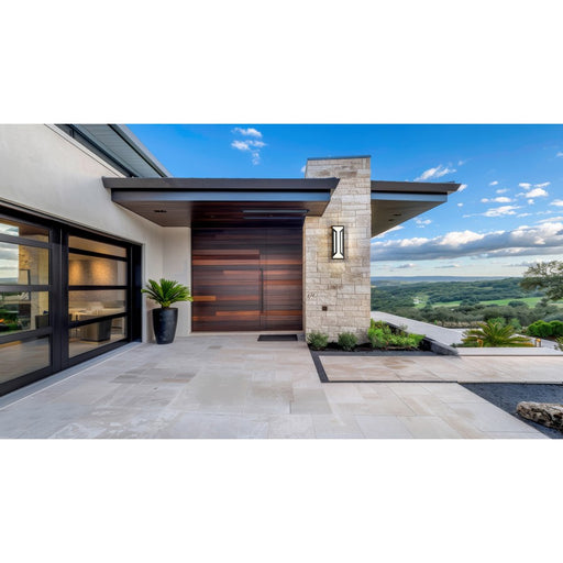 Z-Lite Banff 2Lt 16" Outdoor Wall Light, Sand Black/Opal Etched