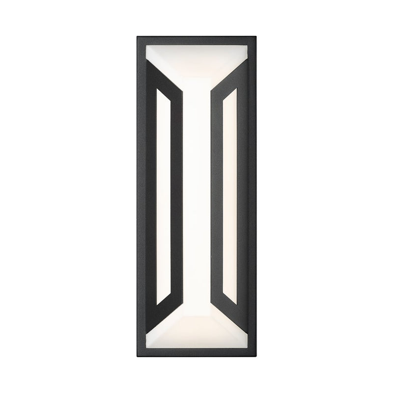 Z-Lite Banff 2Lt 16" Outdoor Wall Light, Sand Black/Opal Etched