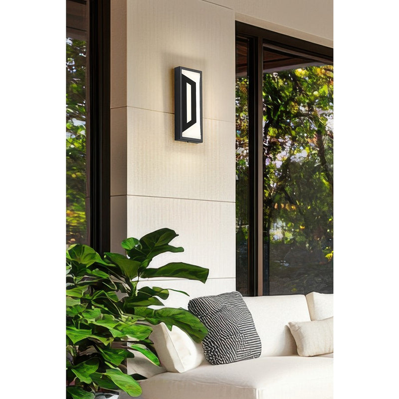 Z-Lite Banff 2Lt 12" Outdoor Wall Light, Sand Black/Opal Etched