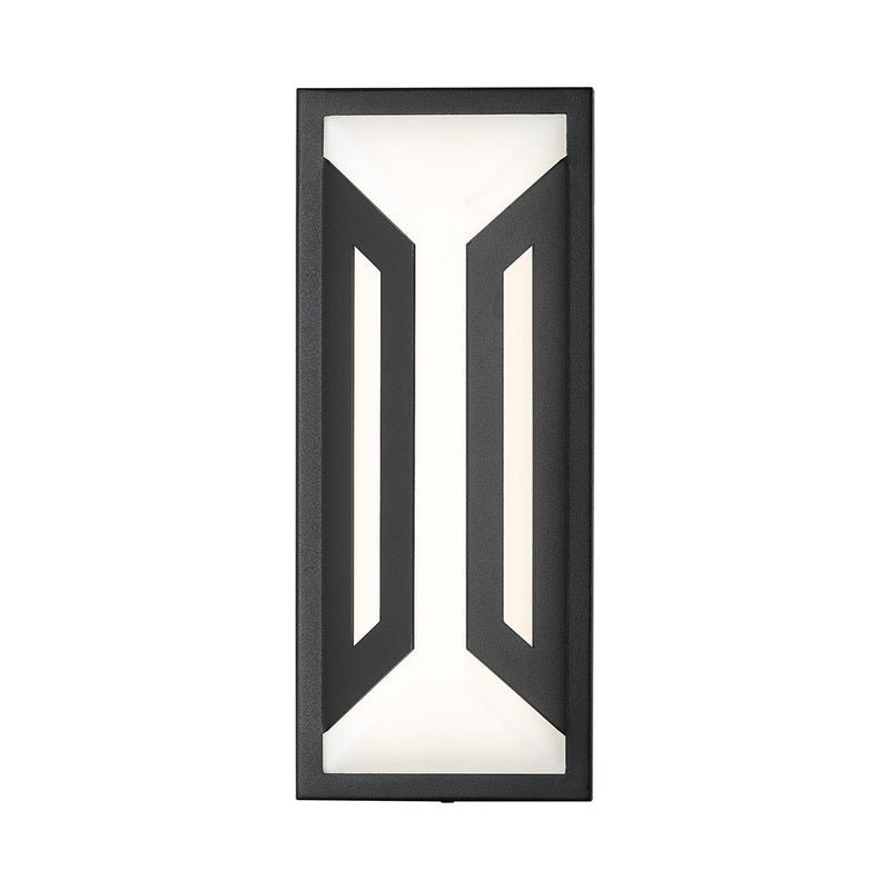 Z-Lite Banff 2Lt 12" Outdoor Wall Light, Sand Black/Opal Etched